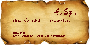Andráskó Szabolcs névjegykártya