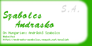 szabolcs andrasko business card